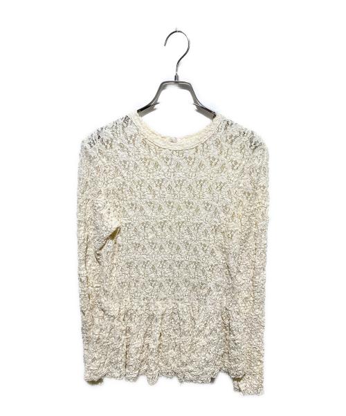 IENA（イエナ）IENA (イエナ) Flowerストレッチレース ペプラムプルオーバー アイボリー サイズ:不明の古着・服飾アイテム