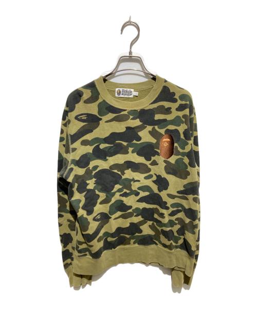 A BATHING APE（アベイシングエイプ）A BATHING APE (ア ベイシング エイプ) サル刺繍カモスウェット グリーン サイズ:Ｌの古着・服飾アイテム