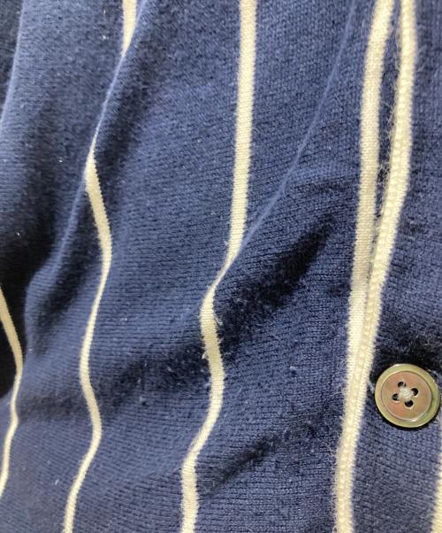 stussy（ステューシー）stussy (ステューシー) 21aw striped knit shirt ネイビー×ホワイト サイズ:Mの古着・服飾アイテム