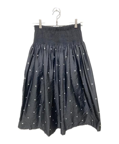 BEARDSLEY（ビアズリー）BEARDSLEY (ビアズリー) ウエストゴムドットスカート ブラック サイズ:FREEの古着・服飾アイテム