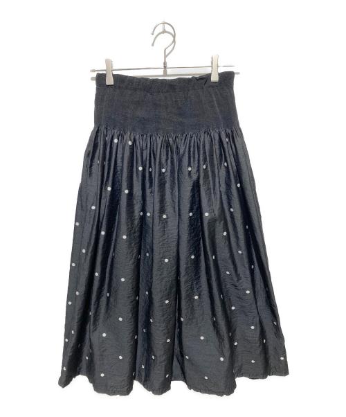 BEARDSLEY（ビアズリー）BEARDSLEY (ビアズリー) ウエストゴムドットスカート ブラック サイズ:FREEの古着・服飾アイテム