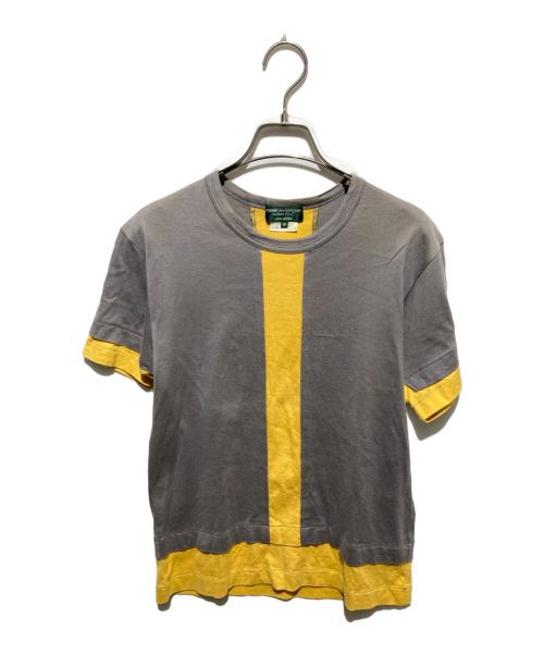 COMME des GARCONS HOMME PLUS（コムデギャルソンオムプリュス）COMME des GARCONS HOMME PLUS (コムデギャルソンオムプリュス) 切替Tシャツ グレー×イエロー サイズ:Sの古着・服飾アイテム