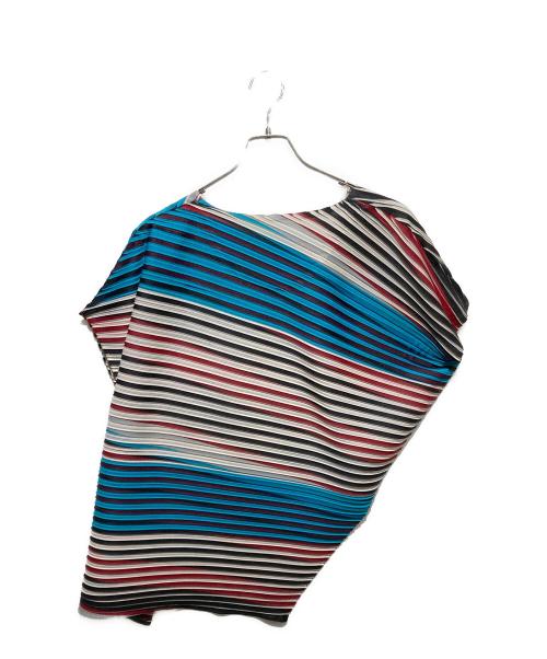 ISSEY MIYAKE（イッセイミヤケ）ISSEY MIYAKE (イッセイミヤケ) 変形ボーダーワンピース マルチカラー サイズ:2の古着・服飾アイテム