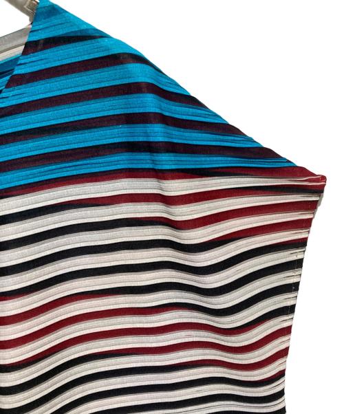 ISSEY MIYAKE（イッセイミヤケ）ISSEY MIYAKE (イッセイミヤケ) 変形ボーダーワンピース マルチカラー サイズ:2の古着・服飾アイテム