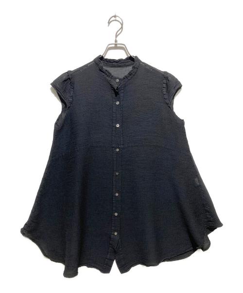 ISSEY MIYAKE me（イッセイ ミヤケ ミー）ISSEY MIYAKE me (イッセイ ミヤケ ミー) プリーツノースリーブブラウス ブラック サイズ:-の古着・服飾アイテム