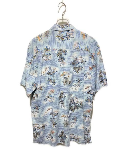 Eddie Bauer（エディーバウアー）Eddie Bauer (エディーバウアー) 90s リネン混アロハシャツ ブルー サイズ:Sの古着・服飾アイテム