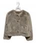 Mila Owen（ミラオーウェン）の古着「金ボタンクロップドファージャケット」｜グレージュ