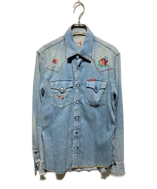 Hysteric Glamour（ヒステリックグラマー）Hysteric Glamour (ヒステリックグラマー) 刺繍デニムウエスタンシャツ インディゴ サイズ:Mの古着・服飾アイテム