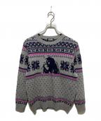 Hysteric Glamourヒステリックグラマー）の古着「NORDIC WOMAN HEAD/ノルディックニット」｜グレー