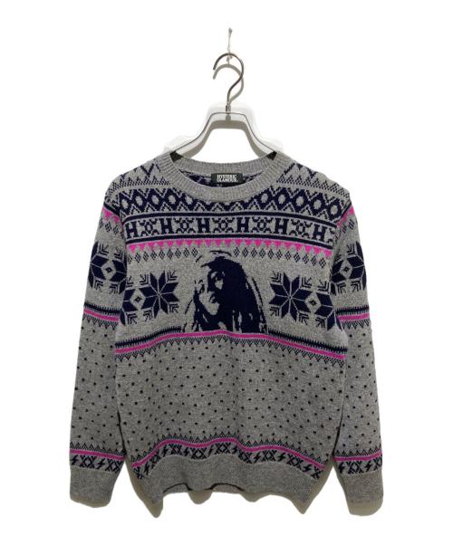 Hysteric Glamour（ヒステリックグラマー）Hysteric Glamour (ヒステリックグラマー) NORDIC WOMAN HEAD/ノルディックニット グレー サイズ:Lの古着・服飾アイテム