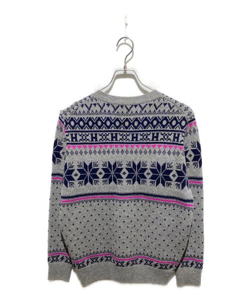 Hysteric Glamour（ヒステリックグラマー）Hysteric Glamour (ヒステリックグラマー) NORDIC WOMAN HEAD/ノルディックニット グレー サイズ:Lの古着・服飾アイテム