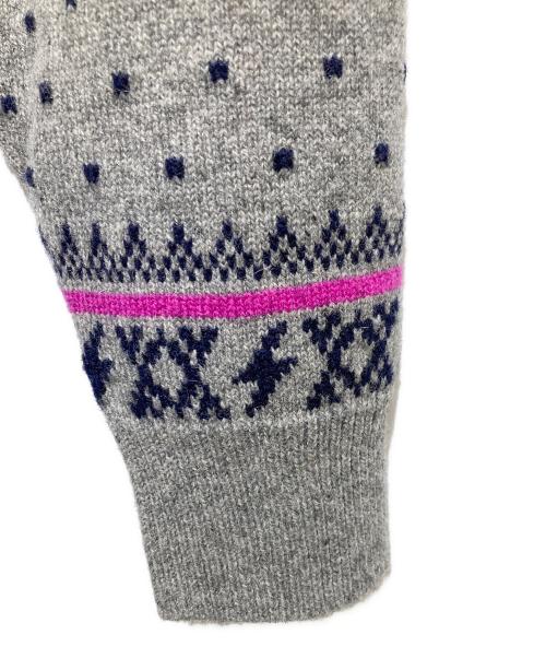 Hysteric Glamour（ヒステリックグラマー）Hysteric Glamour (ヒステリックグラマー) NORDIC WOMAN HEAD/ノルディックニット グレー サイズ:Lの古着・服飾アイテム