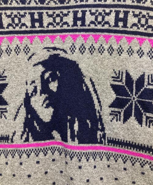 Hysteric Glamour（ヒステリックグラマー）Hysteric Glamour (ヒステリックグラマー) NORDIC WOMAN HEAD/ノルディックニット グレー サイズ:Lの古着・服飾アイテム