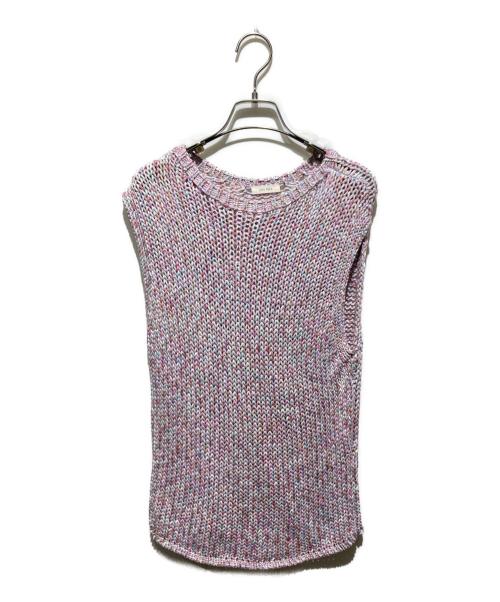 DES PRES（デ プレ）DES PRES (デ プレ) ペインテッドヤーン クルーネックベスト ピンク サイズ:FREEの古着・服飾アイテム