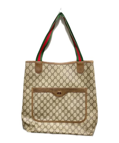 GUCCI（グッチ）GUCCI (グッチ) GGプラス シェリーライン トートバッグ ベージュの古着・服飾アイテム