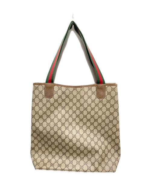 GUCCI（グッチ）GUCCI (グッチ) GGプラス シェリーライン トートバッグ ベージュの古着・服飾アイテム