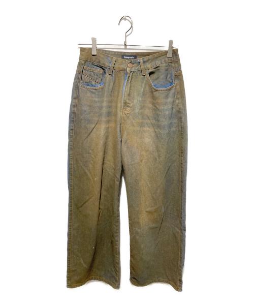 ASAPMODE（エイサップモード）asapmode (エイサップモード) 加工デニムワイドパンツ インディゴ サイズ:Sの古着・服飾アイテム