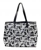 TAKEO KIKUCHI×布袋寅泰タケオキクチ×ホテイトモヤス）の古着「コラボG柄トートバッグ」｜ホワイト×ブラック