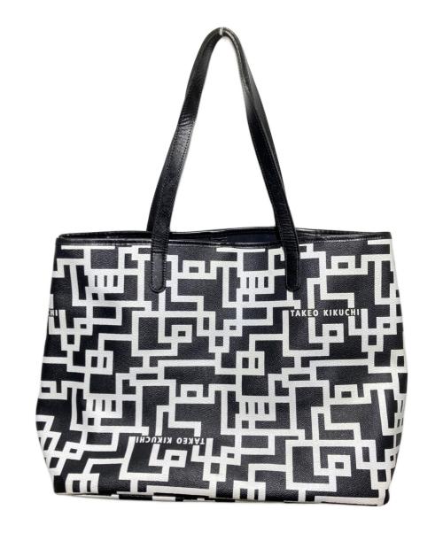 TAKEO KIKUCHI（タケオキクチ）TAKEO KIKUCHI (タケオキクチ) 布袋寅泰 (ホテイトモヤス) コラボG柄トートバッグ ホワイト×ブラックの古着・服飾アイテム