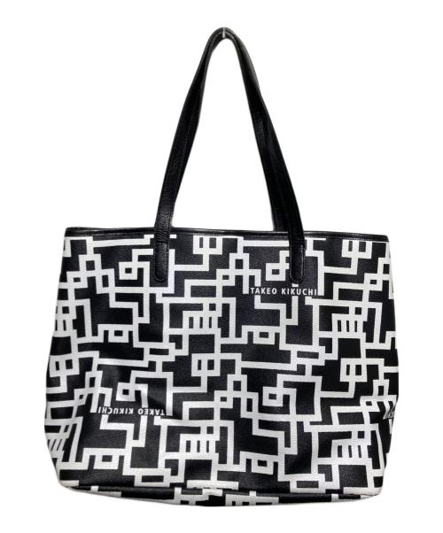 TAKEO KIKUCHI（タケオキクチ）TAKEO KIKUCHI (タケオキクチ) 布袋寅泰 (ホテイトモヤス) コラボG柄トートバッグ ホワイト×ブラックの古着・服飾アイテム