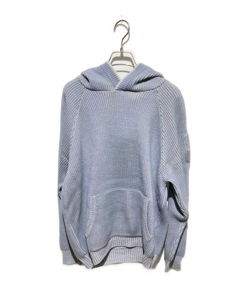san san gear（サンサンギア）SAN SAN GEAR (サンサンギア) 23FW HOODED KNIT ブルー サイズ:不明の古着・服飾アイテム