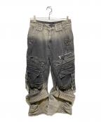 PERSONSOULパーソンソウル）の古着「Desert Distressed Denim Cargo」｜ブラック