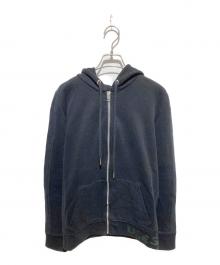 DIESEL（ディーゼル）の古着「裾ロゴジップニットパーカー」｜ブラック