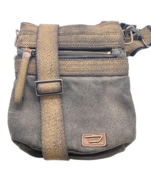 DIESEL（ディーゼル）DIESEL (ディーゼル) ユーズド加工ショルダーバッグ ベージュ×グレーの古着・服飾アイテム