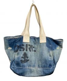 Denim & Supply Ralph Lauren（デニム＆サプライ ラルフローレン）の古着「ユーズド加工ステンシルデニムトートバッグ」｜インディゴ