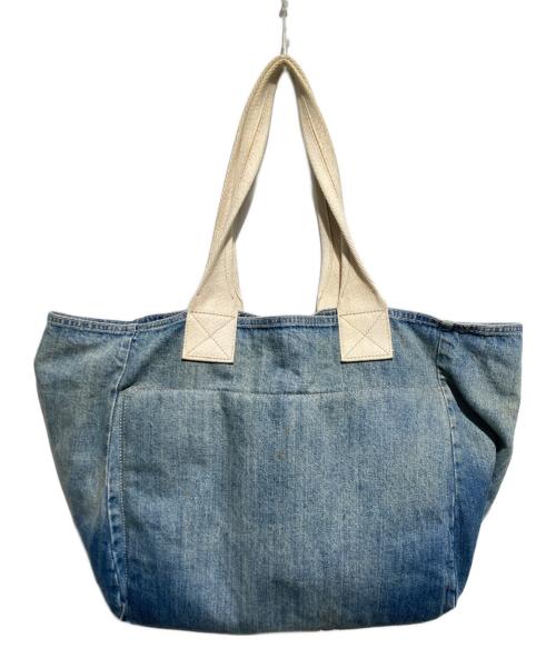 Denim & Supply Ralph Lauren（デニム＆サプライ ラルフローレン）DENIM & SUPPLY RALPH LAUREN (デニム＆サプライ ラルフローレン) ユーズド加工ステンシルデニムトートバッグ インディゴの古着・服飾アイテム