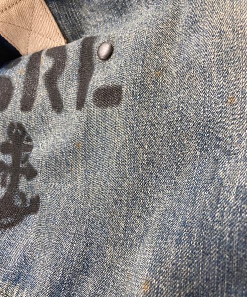 Denim & Supply Ralph Lauren（デニム＆サプライ ラルフローレン）DENIM & SUPPLY RALPH LAUREN (デニム＆サプライ ラルフローレン) ユーズド加工ステンシルデニムトートバッグ インディゴの古着・服飾アイテム