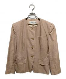 Christian Dior（クリスチャン ディオール）の古着「【OLD】ノーカラージャケット」｜ベージュ