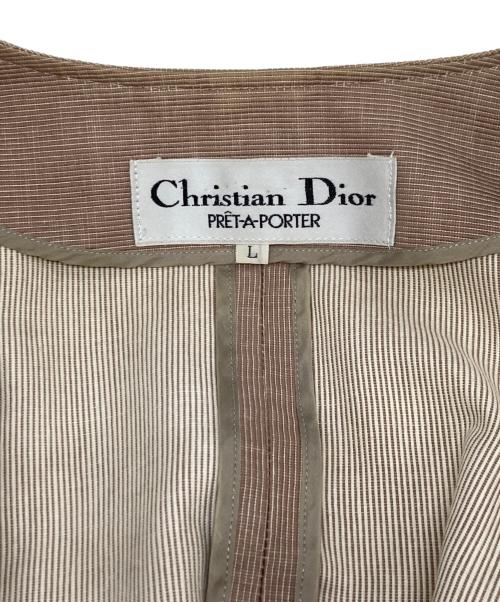 Christian Dior（クリスチャン ディオール）Christian Dior (クリスチャン ディオール) 【OLD】ノーカラージャケット ベージュ サイズ:Lの古着・服飾アイテム