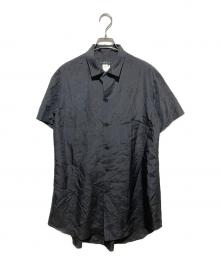 yohji yamamoto+noir（ヨウジヤマモトプリュスノアール）の古着「和柄ロングシルクシャツ」｜ブラック