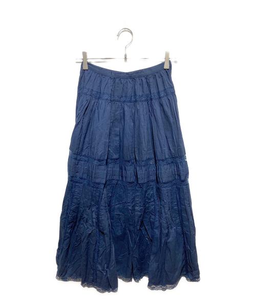 INGEBORG（インゲボルグ）INGEBORG (インゲボルグ) レース切替スカート ネイビー サイズ:Sの古着・服飾アイテム