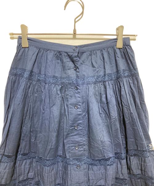INGEBORG（インゲボルグ）INGEBORG (インゲボルグ) レース切替スカート ネイビー サイズ:Sの古着・服飾アイテム