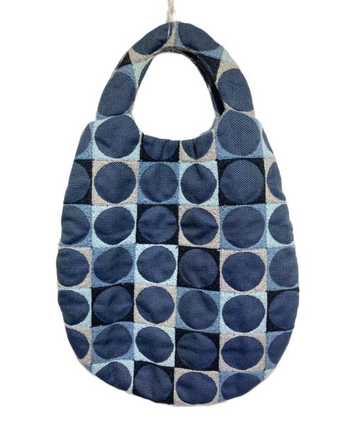 mina perhonen（ミナ ペルホネン）mina perhonen (ミナ ペルホネン) PALLOテキスタイルエコバッグ ネイビー×ブルーの古着・服飾アイテム