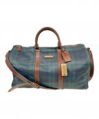 POLO RALPH LAURENポロ・ラルフローレン）の古着「2wayレザーチェックボストンバッグ」｜ブラウン×グリーン