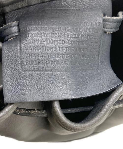 COACH（コーチ）COACH (コーチ) OLD USA製 巾着型レザースリングバッグ ブラックの古着・服飾アイテム