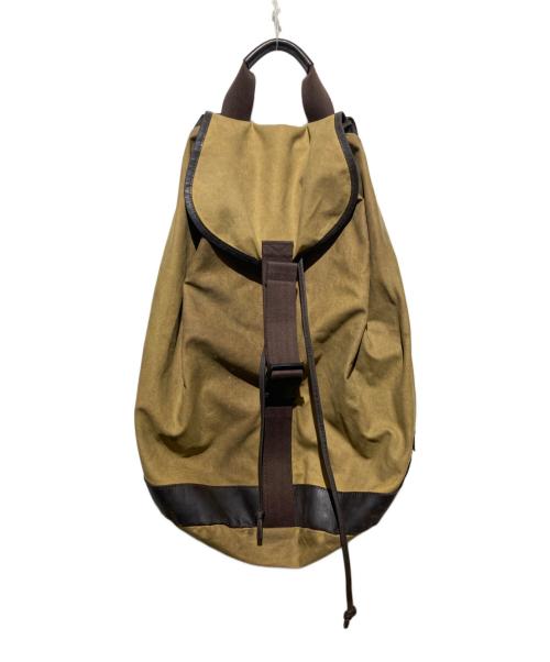 Barbour（バブアー）Barbour (バブアー) オイルドレザー切替キャンバスリュック ベージュの古着・服飾アイテム