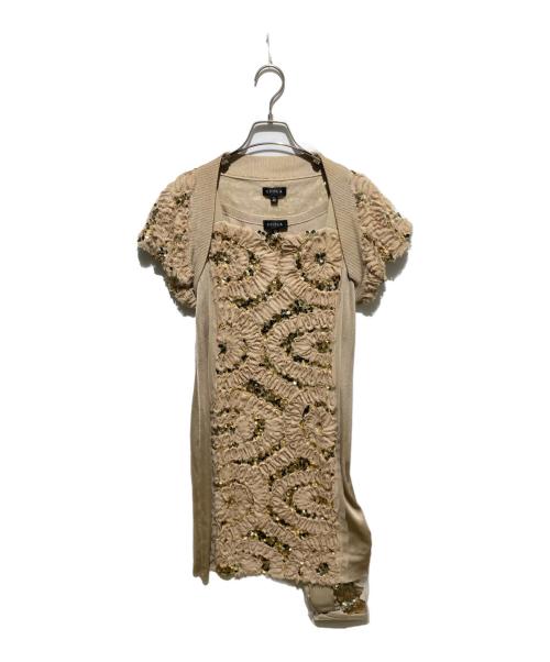 EPOCA（エポカ）EPOCA (エポカ) アンサンブルスパンコールニットドレス ベージュ サイズ:40の古着・服飾アイテム