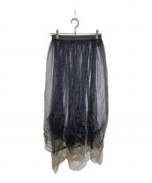 ANAYI（アナイ）の古着「ドットチュールプリーツスカート」｜ブラック