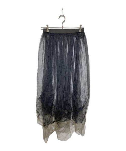 ANAYI（アナイ）ANAYI (アナイ) ドットチュールプリーツスカート ブラック サイズ:36の古着・服飾アイテム