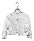 ANAYIアナイ）の古着「レーヨンナイロン天竺クルーネックカーディガン」｜ホワイト