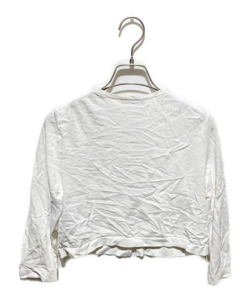 ANAYI（アナイ）ANAYI (アナイ) レーヨンナイロン天竺クルーネックカーディガン ホワイト サイズ:36の古着・服飾アイテム