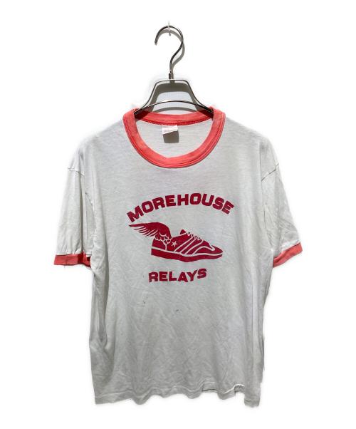 signal（シグナル）signal (シグナル) 80's BUDWEISER リンガーTシャツ ピンク×ホワイト サイズ:Lの古着・服飾アイテム