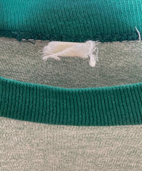 リンガーTシャツ（リンガーティーシャツ）リンガーTシャツ (リンガーティーシャツ) リンガーTシャツ グリーン サイズ:不明の古着・服飾アイテム