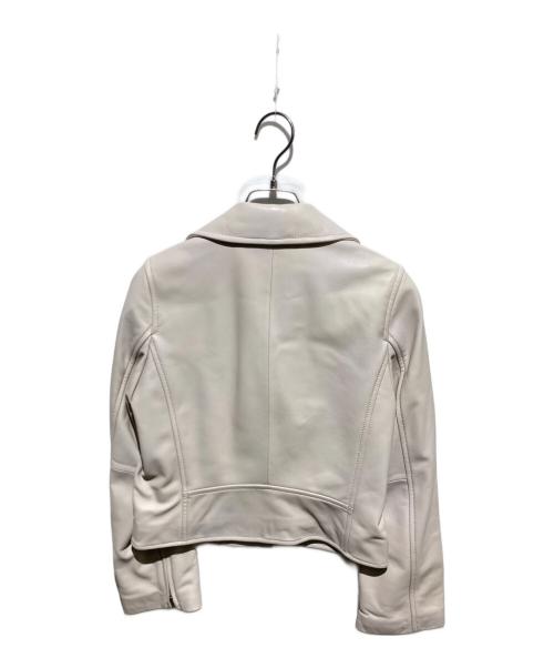 FRAY ID（フレイ アイディー）FRAY ID (フレイ アイディー) レザーライダースジャケット アイボリーの古着・服飾アイテム