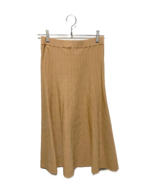 23区（ニジュウサンク）23区 (ニジュウサンク) レーヨンストレッチニットフレアスカート キャメル サイズ:38 未使用品の古着・服飾アイテム