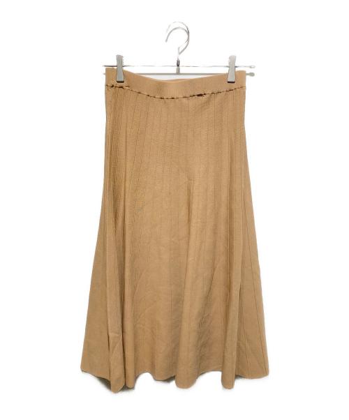 23区（ニジュウサンク）23区 (ニジュウサンク) レーヨンストレッチニットフレアスカート キャメル サイズ:38 未使用品の古着・服飾アイテム